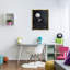 «Astronaut Hanging Stars Outer Space Ladder to Moon Metallic Gold», art mural encadré flottant par Rachel Nieman-71355993-71355994