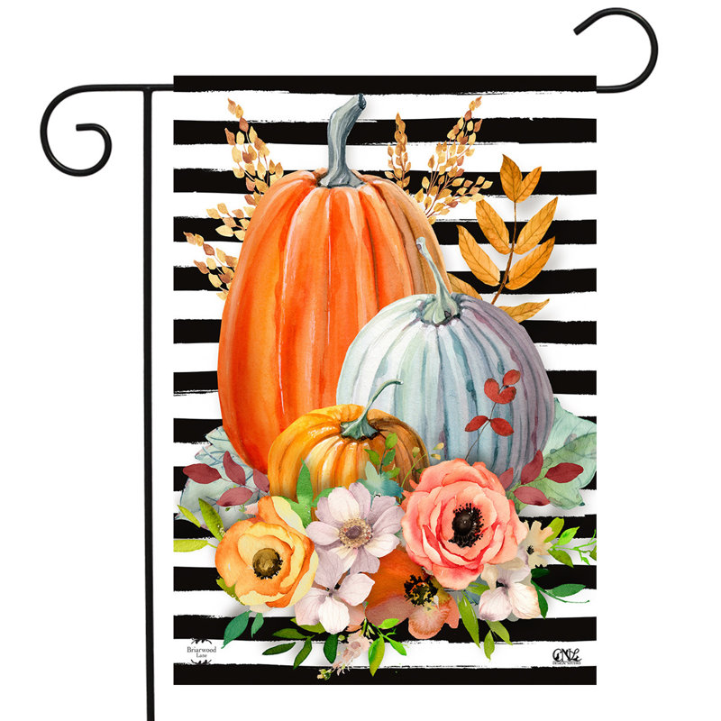 Drapeau de jardin rayé citrouilles