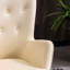 Chaise en velours blanc avec capitonnage à boutons - Pieds en bois massif, rembourrage en mousse luxueuse, rembourrage-940076120