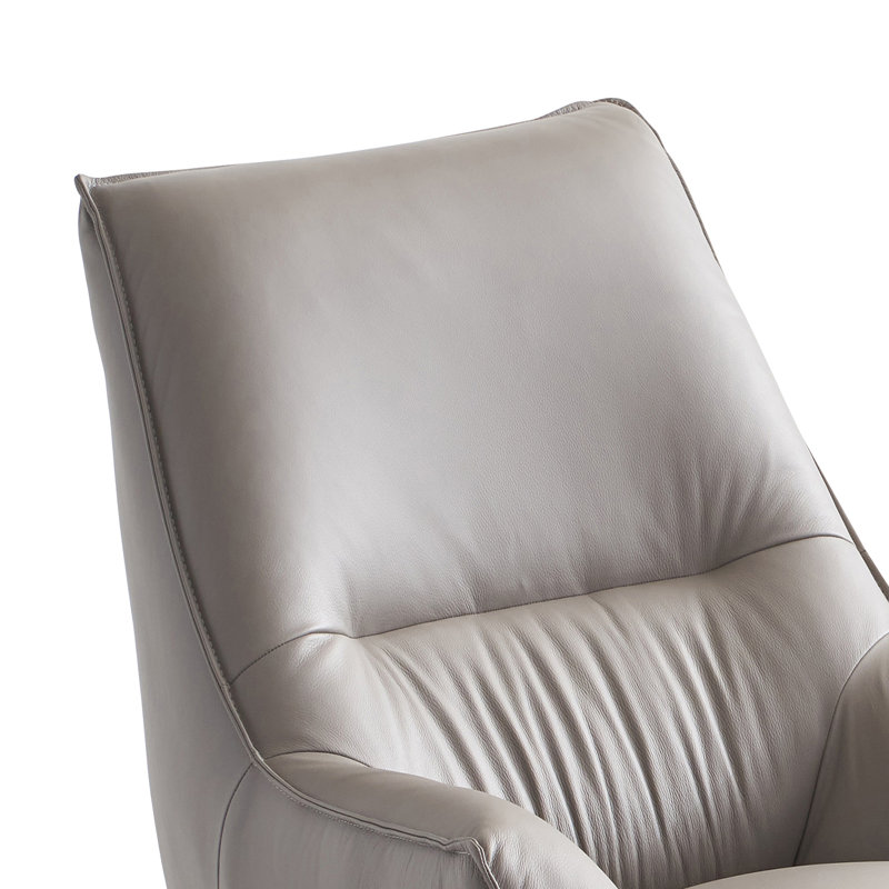 Fauteuil en cuir Washington, Cuir véritable gris