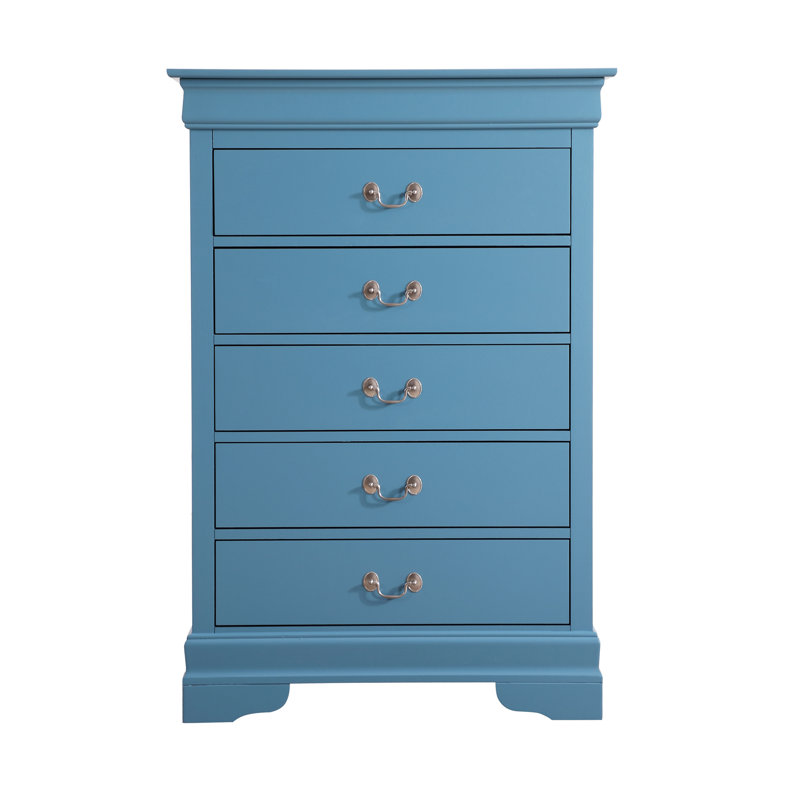 Commode Louis Phillipe, bleu sarcelle, Sarcelle