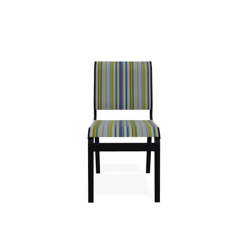Chaise d'appoint de salle à manger Hiraku, Taupe Harper Sunbrella®, Noir texturé