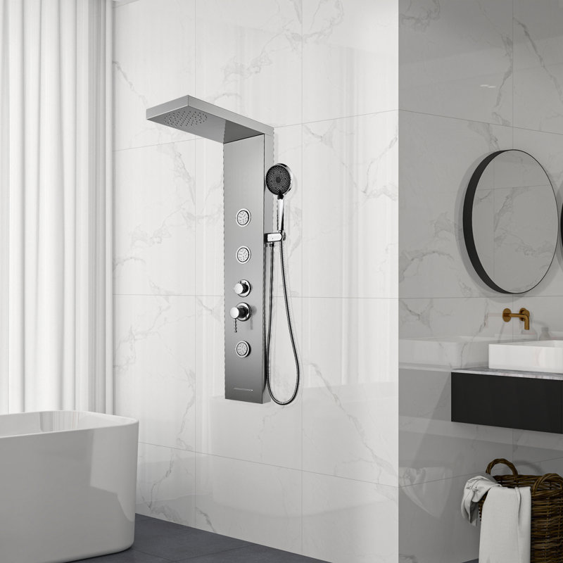 43.31'' Shower Panel with Adjustable Shower Head, Silver