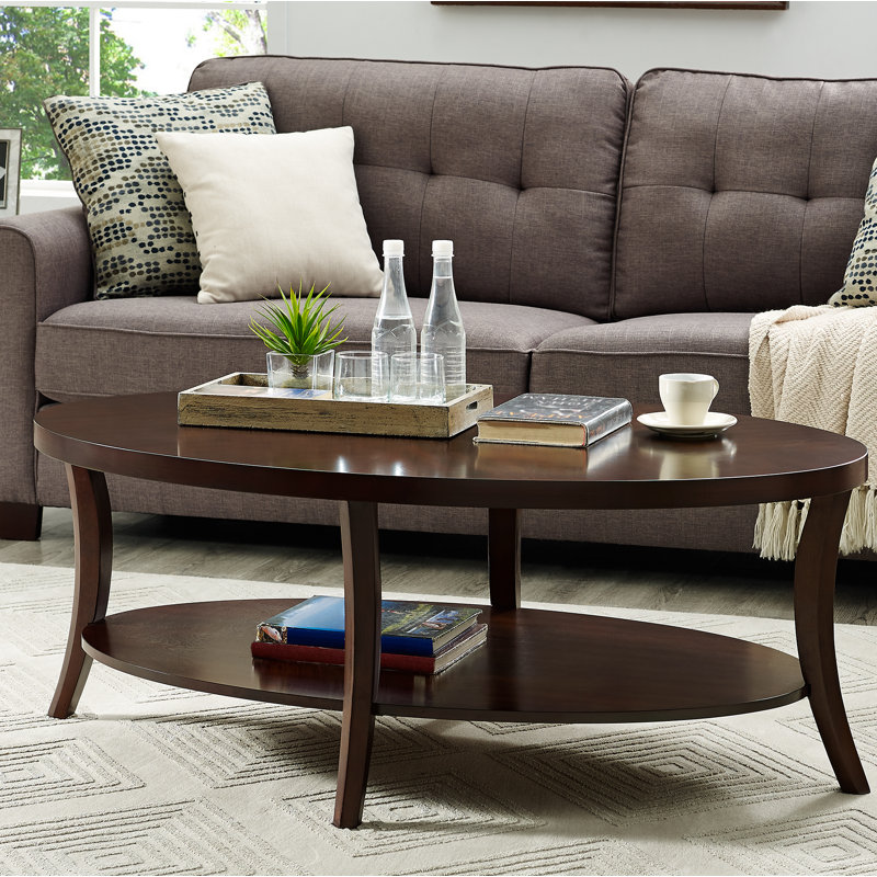 Hansmeier Solid Wood Top Coffee Table, Espresso