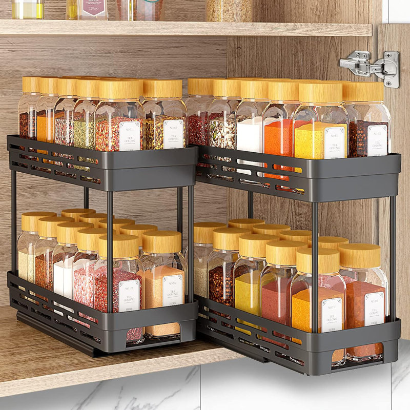 Demarious Freestanding Spice Jar & Rack Set