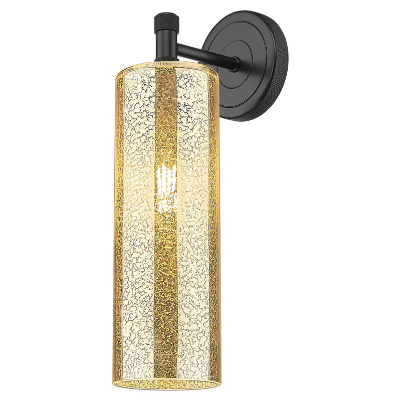 Applique murale 1 lumière Crown Point, Noir mat, Mercure, H 15 po x l 3,88 po x P 6,5 po
