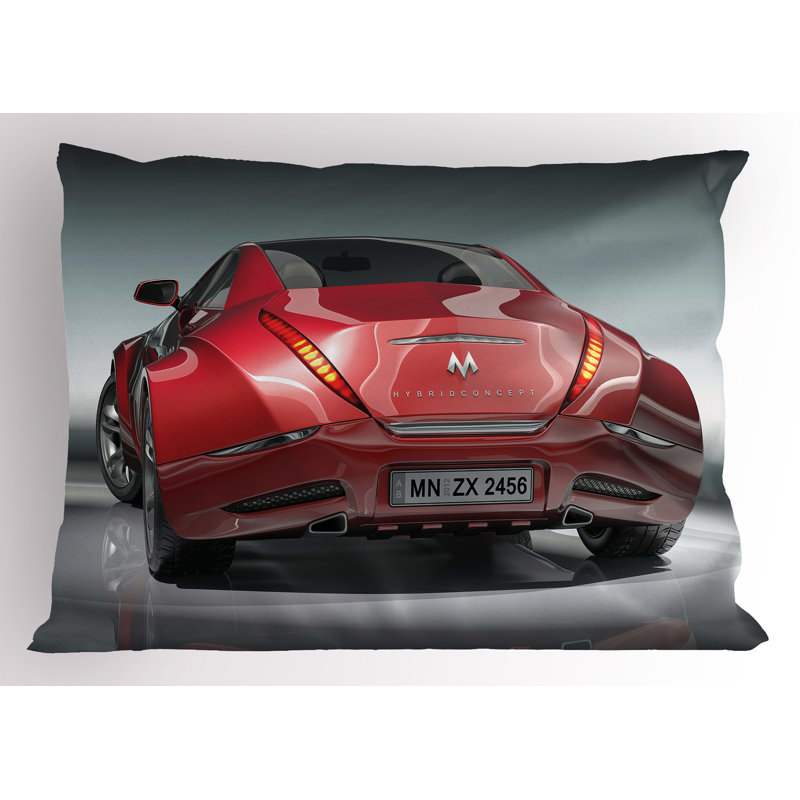 Ensemble de 2 taies décoratives pour voiture avec moteur puissant 30 po x 20 po Ambesonne Cars - rouge, noir, gris