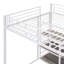 Lit mezzanine avec bureau et tableau blanc, lit mezzanine en métal avec 3 tablettes et échelle, cadre de lit-1066287316-1066287317