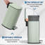 Poubelle de cuisine Slim Step, 2,4 gallons / 9L en acier inoxydable - Couvercle à fermeture en douceur - Seau intérieur amovible - à pédale - pour salle de bain / bureau, vert-134458715