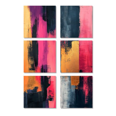 Fredia - Ensemble de 6 décorations murales abstraites