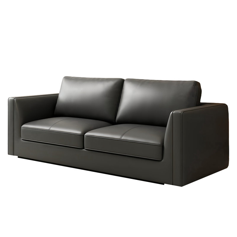 European style simple sofa, Leather Match, 32.28" H x 82.68" W x 33.46" D