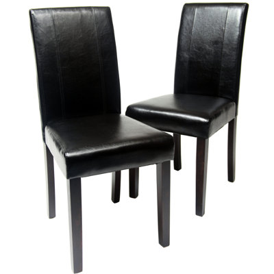 Chaise de style urbain, 2, en bois massif, noir, l 21 po x l 16,5 po x H 35,5 po, facile à nettoyer et revêtement noir
