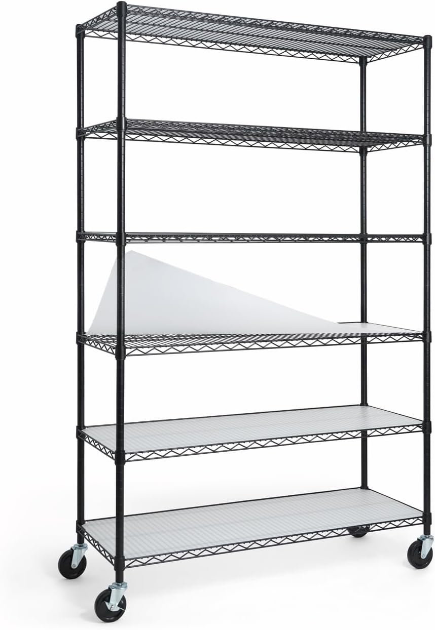 CAPHAUS NSF Heavy Duty Commercial 6-Tier Adjustable Wire Shelving w ...