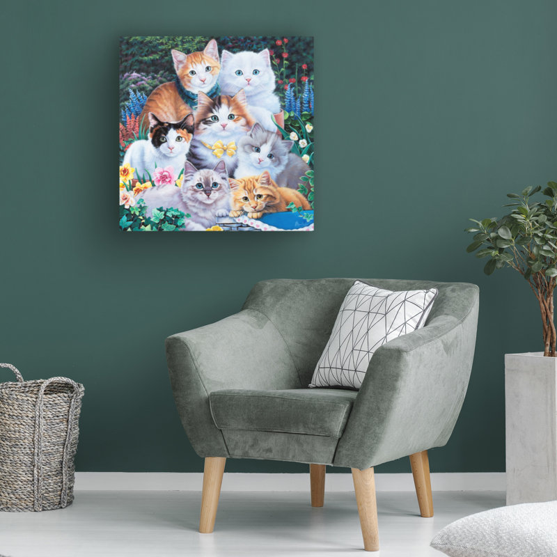 Jenny Newland «Kitten Collage», art sur toile, H 14 po x l 14 po x P 2 po