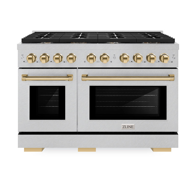 ZLINE Autograph 48" Paramount Dual Fuel DuraSnow® Range w/ White & Black Accents (SDRSZ-WM-48-MB), Stainless Steel