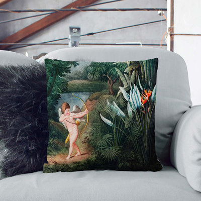 Cupid Floral Square Throw Cushion