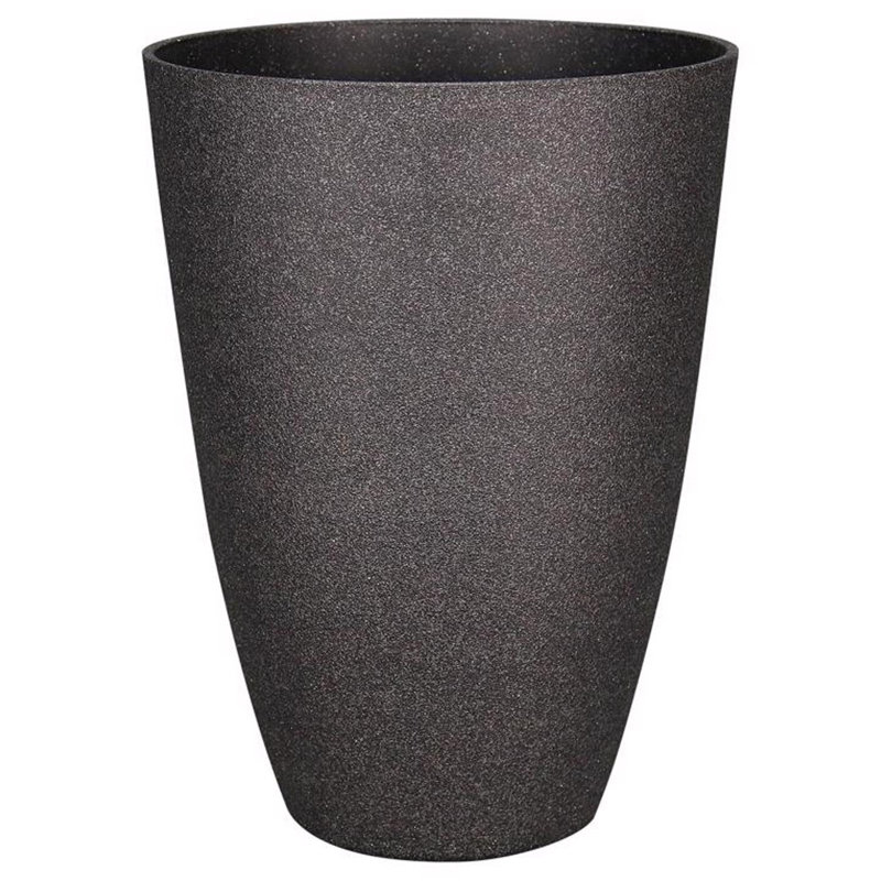 L&G 21.9 in. H X 16 in. D Polyresin Speckle Tall Planter Charcoal, Charcoal