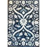 Tiny Knots Wool Oriental Area Rug in Keelson Dark Blue