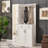 All-in-One Entryway Storage Cabinet with Shoe Compartment, Full-Length Mirror & Coat Rack, Modern Minimalist Foyer Organizer-129767481