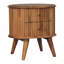 Table de chevet nordique Soba en bois massif, 2 tiroirs, pieds nordiques, brun clair