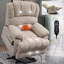 Tissu en chenille beige de 23 po de large et à dossier haut avec fonction de relevage électrique et fauteuil inclinable avec vibration à 8 points avec fonction de massage et chauffage lombaire-1624319221