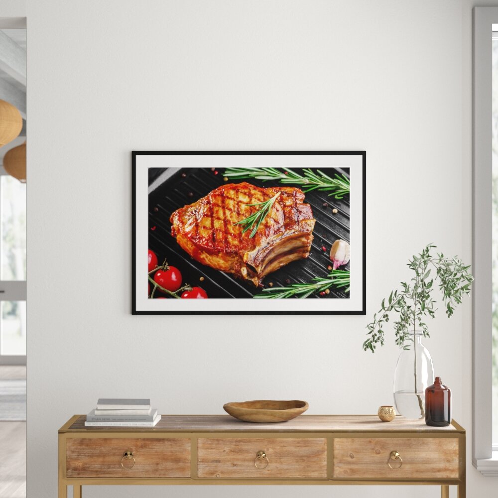 Gerahmtes Poster Rumpsteak mit Gewürzen