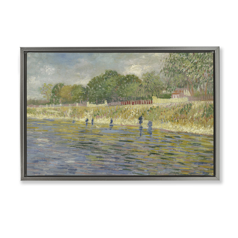  Toile flottante classique encadrée paysage de rivière Van Gogh par one1000paintings, Cadre flottant gris lustré