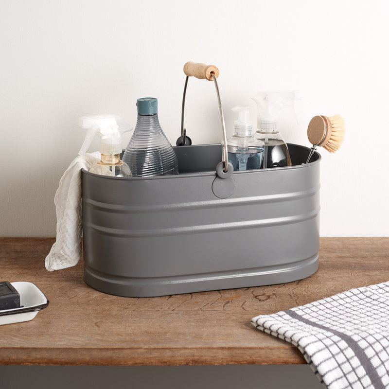 August Grove Storage Tub & Tote, Pewter Grey