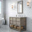 Meuble-lavabo de comptoir en marbre blanc Carrara de 48 po Oakman avec robinet chromé Oakman