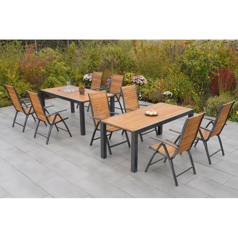 Barile 8 - Person Patio Dining Set with Extendable Rectangular Table