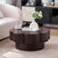 Table basse 31,50 "en forme de fleur moderne, table basse en forme de fleur de prunier avec rangement - placage en bois naturel, pour salon, appartement, bureau, facile à assembler-1334183511