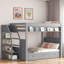 Lit superposé convertible avec escalier de rangement, table de chevet et 3 tiroirs-837163493