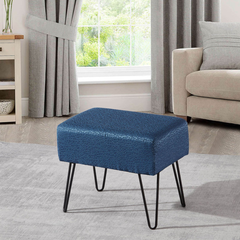 Niotaze Upholstered Ottoman, Real Teal