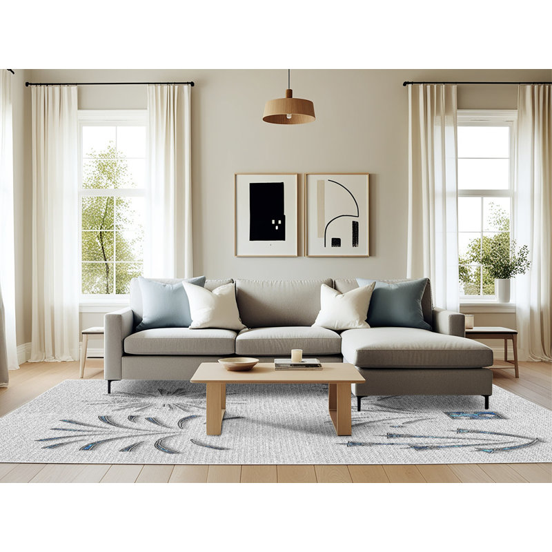 Tapis gris/zone noire à motifs, Rectangle 6 pi x 9 pi