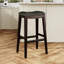 Tabouret 30 ", finition cerisier, siège en cuir os-35572451