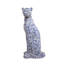 Sculpture léopard en mosaïque de porcelaine bleue et blanche - décor moderne luxueux en fibre de verre