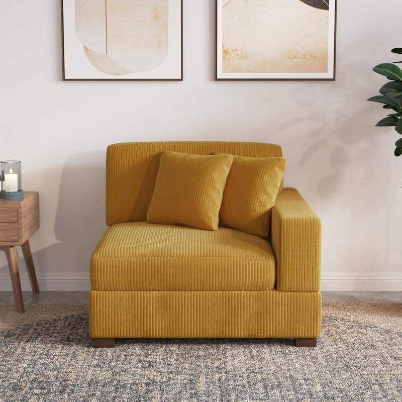 Milbrey 104.1Cm Wide Armchair, Orange Corduroy
