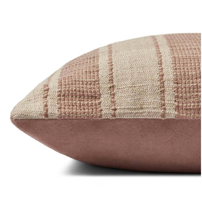 Housse de coussin carrée et insert Carmel, Housse de coussin seulement - sans coussin, Naturel / rouille