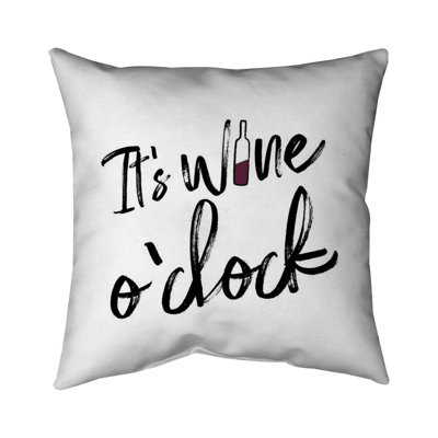 It''s Wine O''clock Ii Square Pillow Cover & Insert