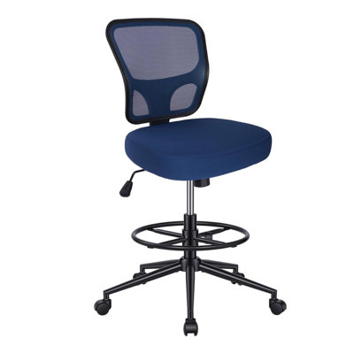 Jonilda Drafting Chair with Footrest Ergonomic Swivel Armless Mesh Office Desk Chair for Home Office, Drafting, Computer Work