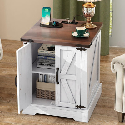 Table de bout avec rangement et station de charge