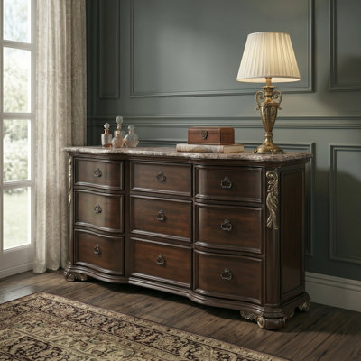 Faxon 9 - Drawer Dresser in Dark Walnut