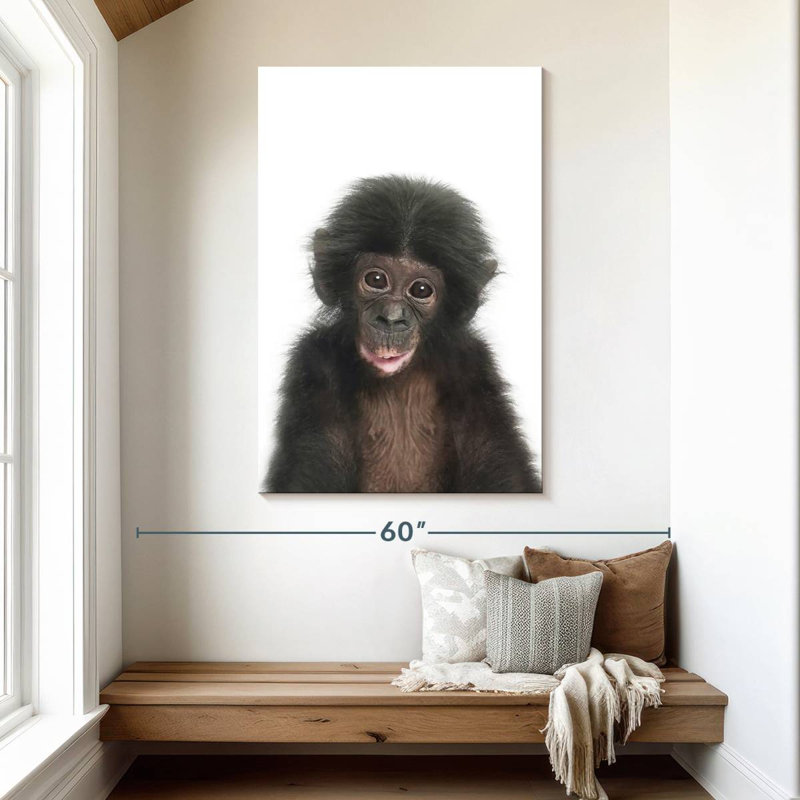 Bébé singe Brampt, H 48 po x l 32 po