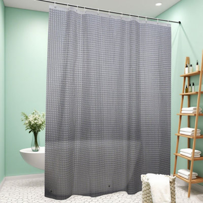 NTBAY EVA Transparent Shower Curtain with Water Cube Design Waterproof Lining Including 3 Strong Magnets for Bathroom