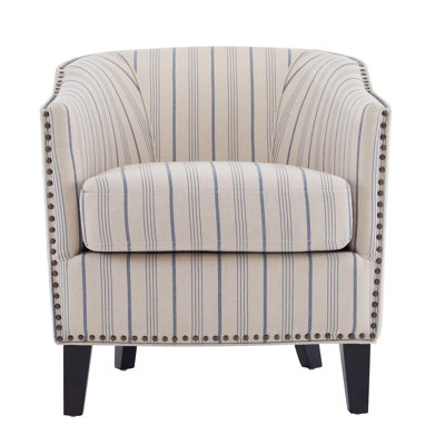 Upholstered Stripe Barrel Chair