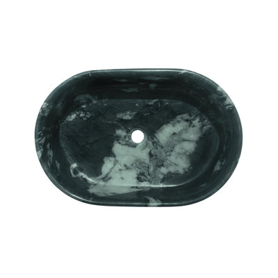 Selene Modern Natural Marble Vessel Sink With Unique Veining And Polished Finish