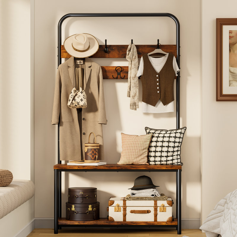 39.92'' Wide Freestanding 9 - Hook Coat Rack