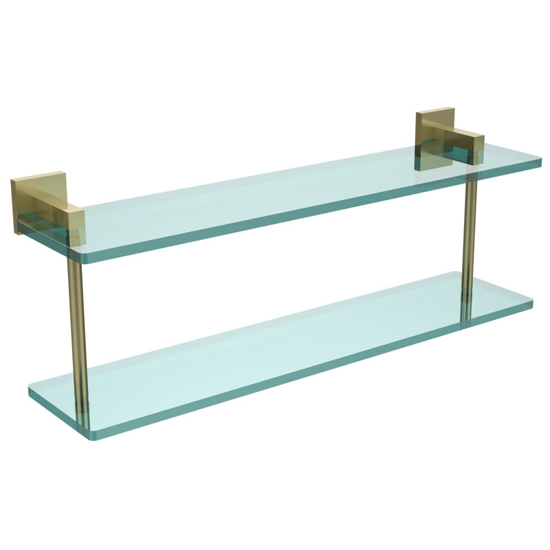 Haranu 2 Piece Tiered Shelf, Satin Brass