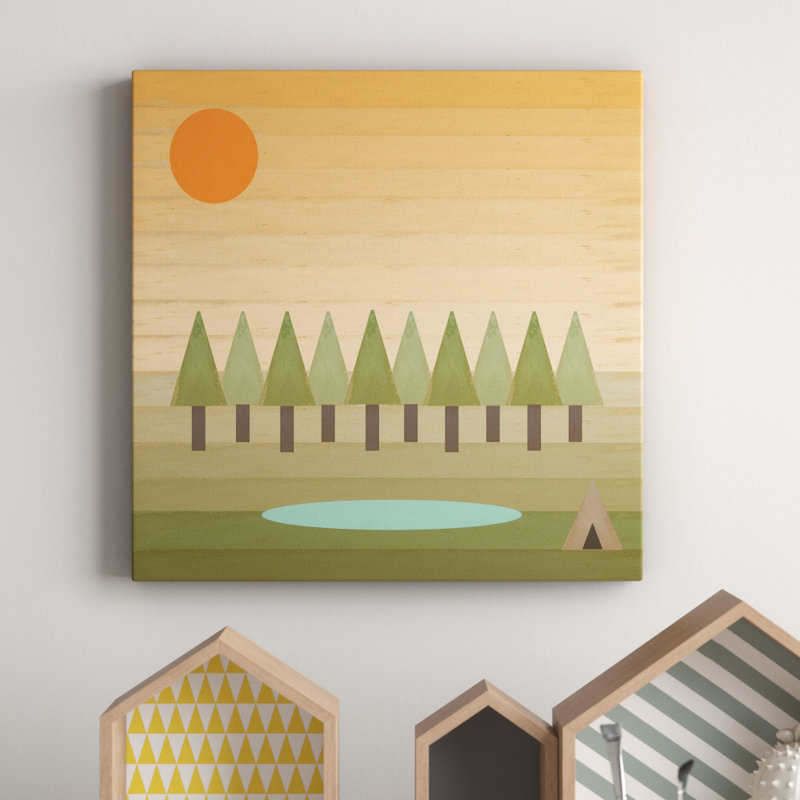Art sur toile «Camping Out» de Lincoln, H 18 po x l 18 po