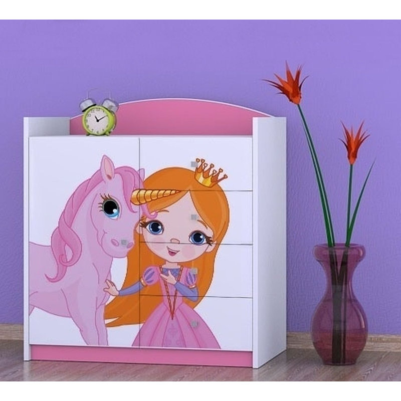 Patchell Kids 4 - Drawer Combo Dresser, Pink